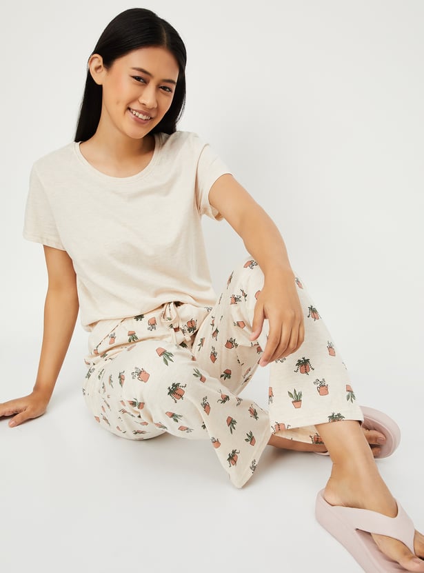 Women Printed PJ Set - Pack of 2