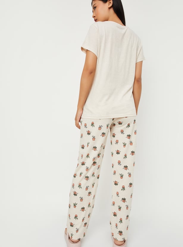 Women Printed PJ Set - Pack of 2