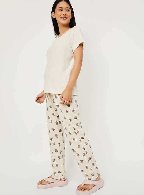 Women Printed PJ Set - Pack of 2