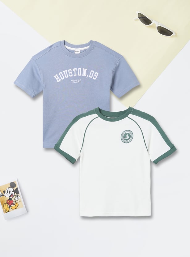 Boys Embroidered T-shirt - Pack of 2