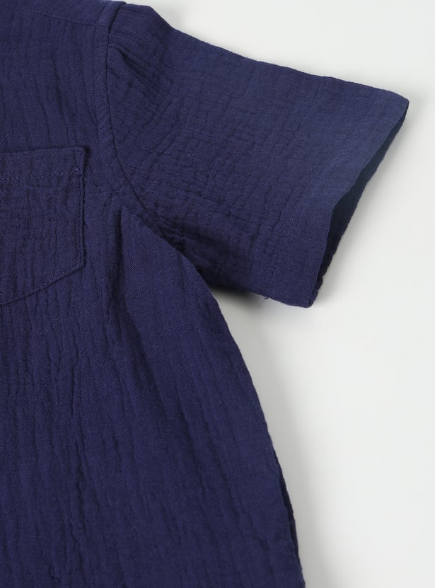 Boys Textured Shirt with Pocket - Pack of 2