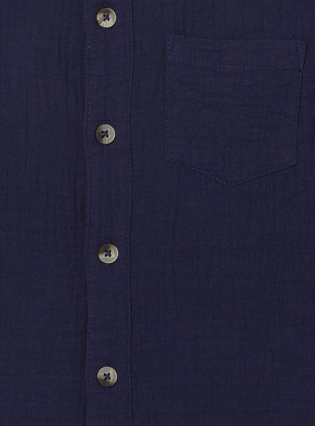 Boys Textured Shirt with Pocket - Pack of 2