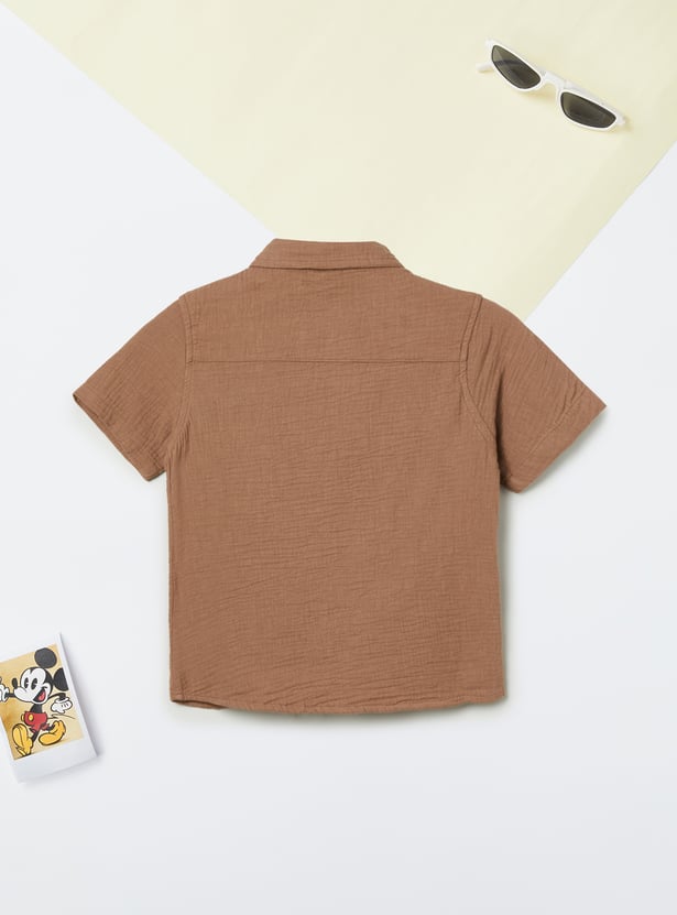 Boys Textured Shirt with Pocket - Pack of 2