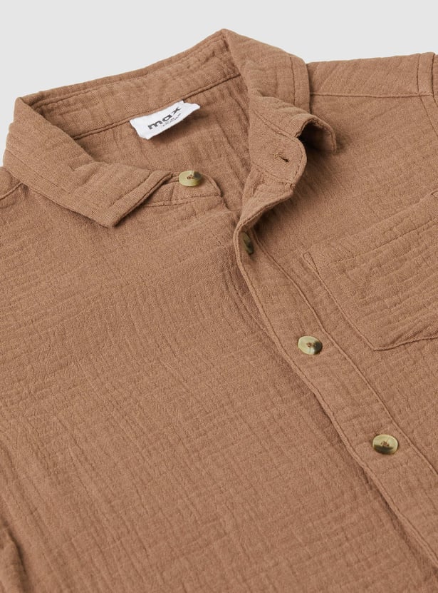 Boys Textured Shirt with Pocket - Pack of 2