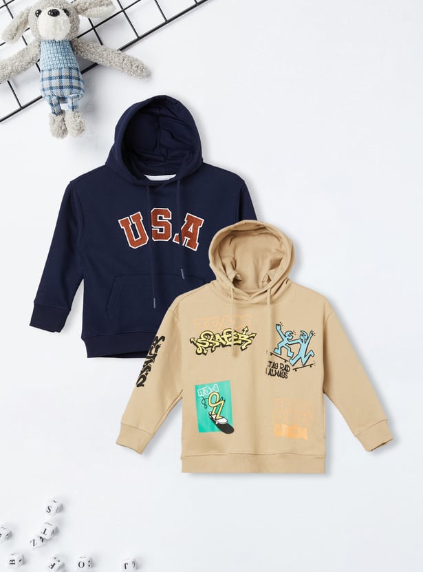 Boys Printed Hoodie - Pack of 2