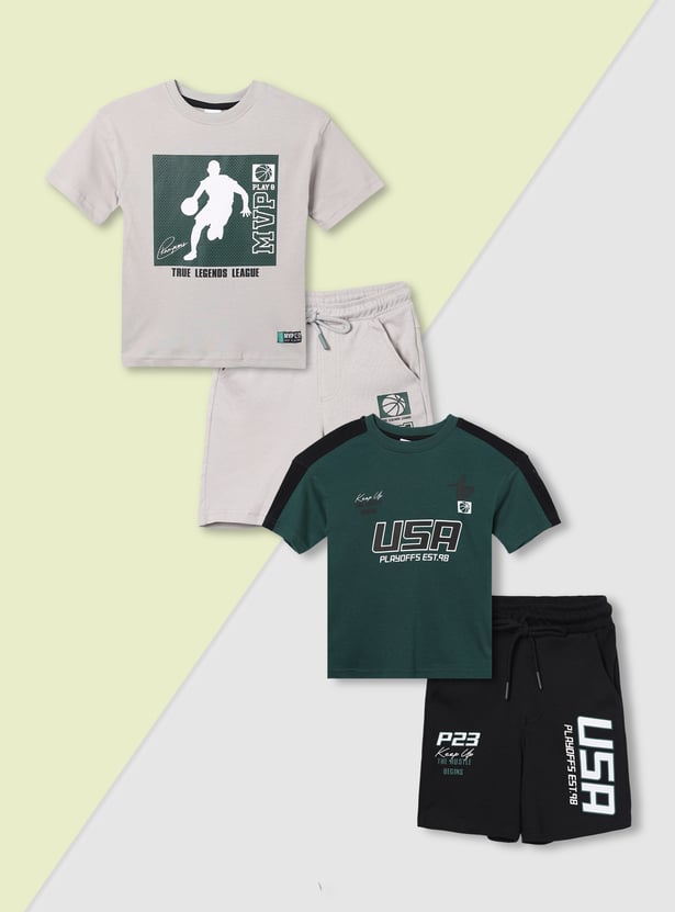 Boys Printed Shorts Set - Pack of 2