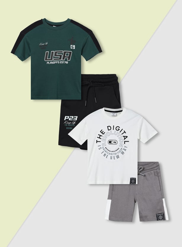 Boys Printed Shorts Set - Pack of 2