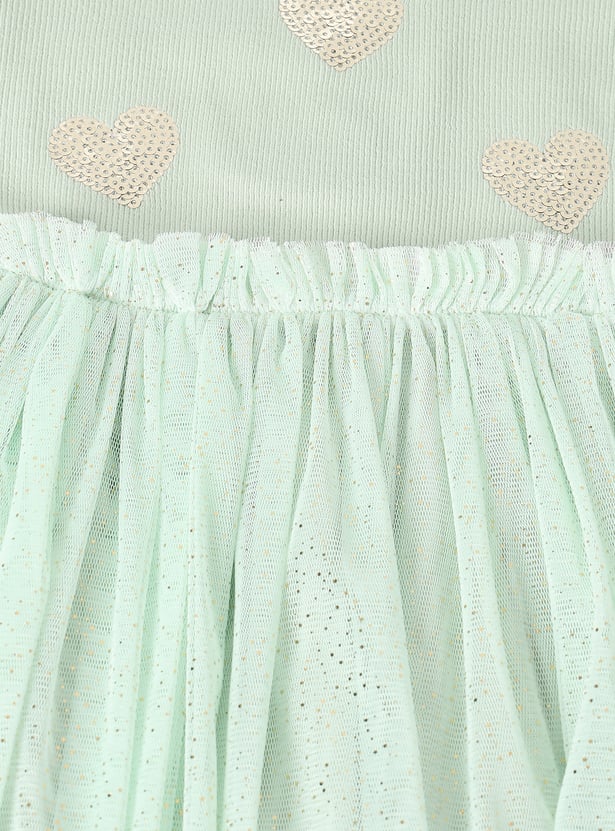 Girls Sequinned Tulle Dress - Pack of 2