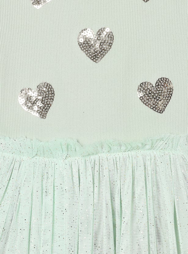 Girls Sequinned Tulle Dress - Pack of 2