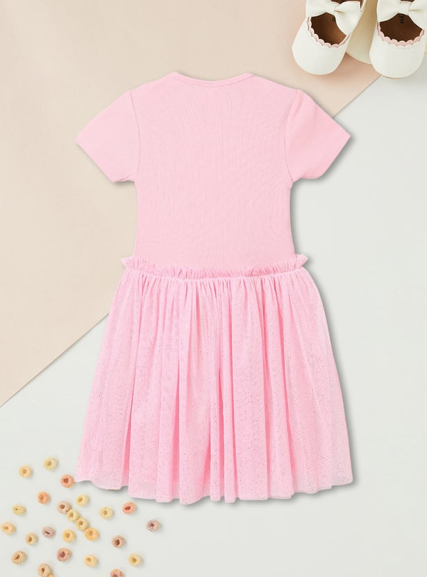 Girls Sequinned Tulle Dress - Pack of 2
