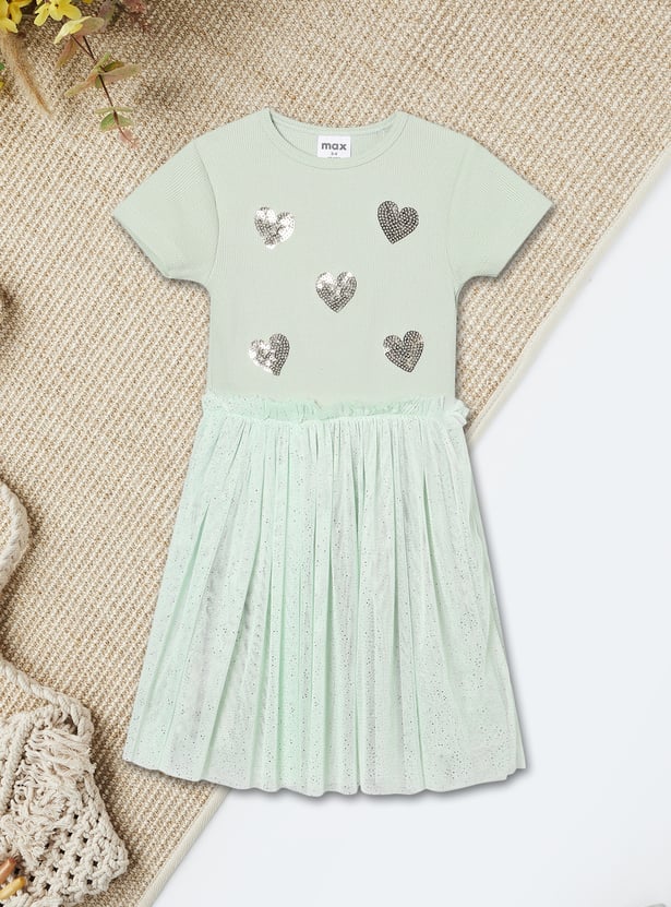 Girls Sequinned Tulle Dress - Pack of 2