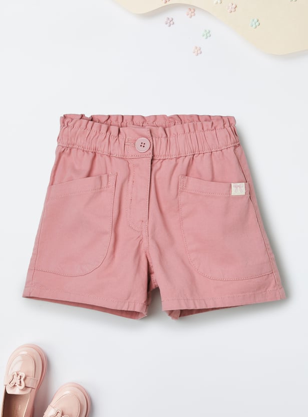 Girls Solid Shorts - Pack of 2