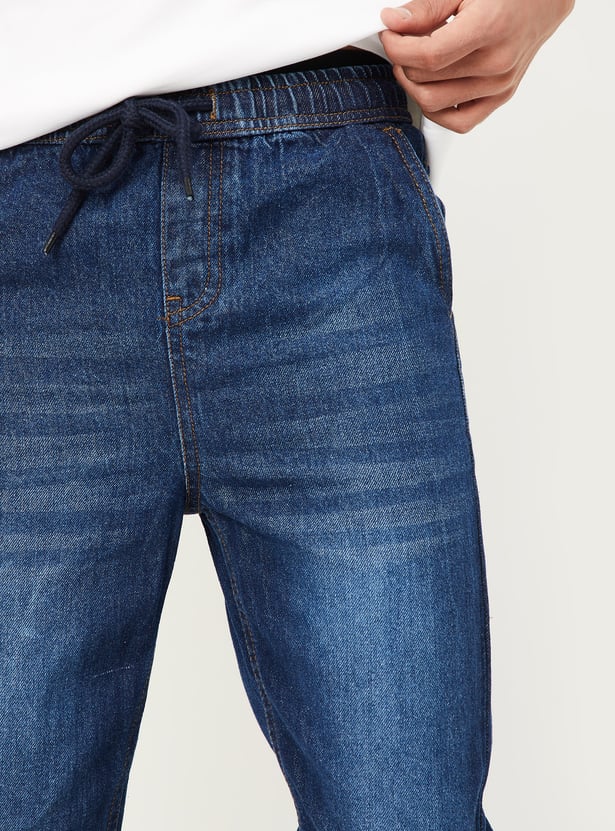 Boys Washed Denim Joggers - Pack of 2