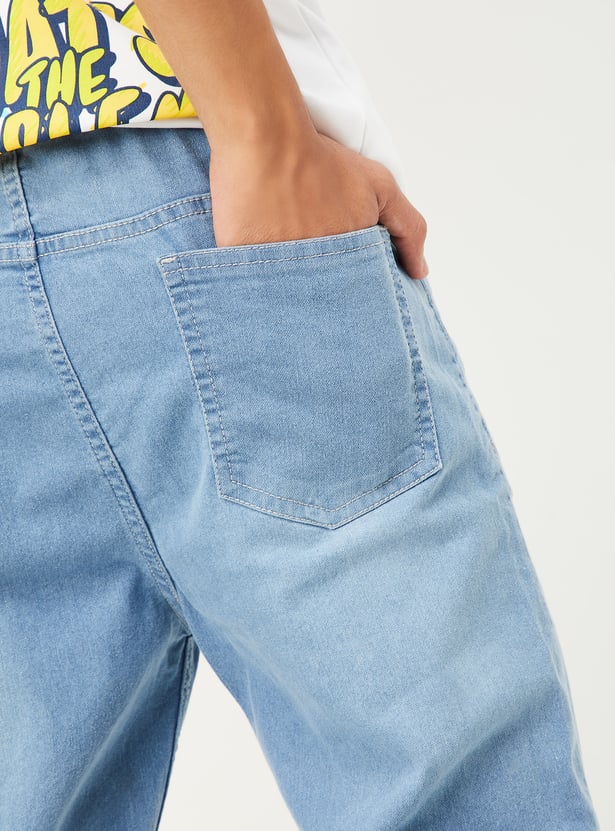 Boys Washed Denim Joggers - Pack of 2