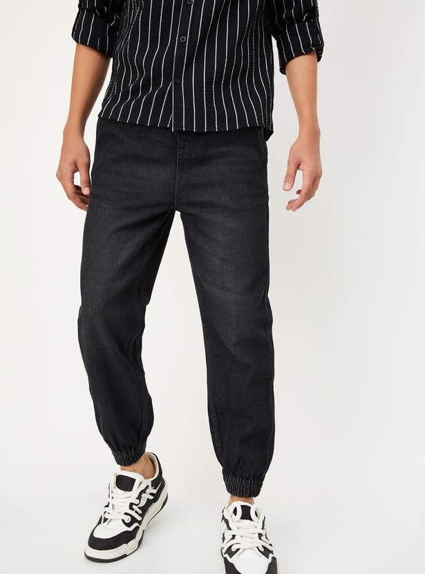 Boys Washed Slim Denim Joggers - Pack of 2