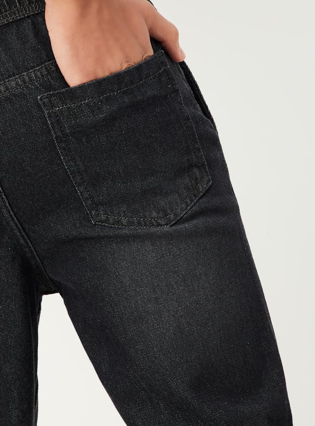 Boys Washed Slim Denim Joggers - Pack of 2