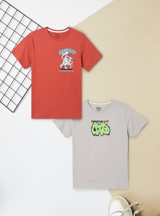 Boys Printed T-shirt - Pack of 2