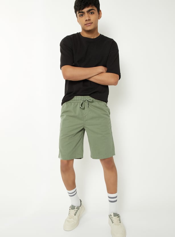 Boys Solid Shorts - Pack of 2