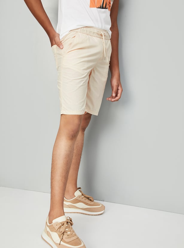Boys Solid Shorts - Pack of 2