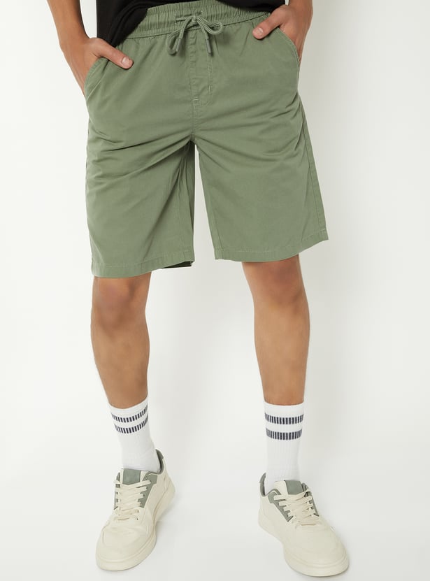 Boys Solid Shorts - Pack of 2