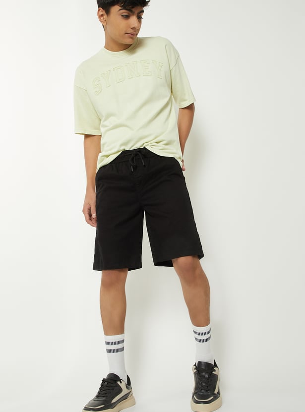 Boys Solid Shorts - Pack of 2