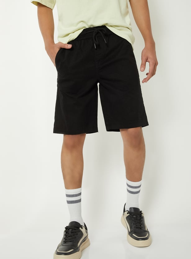 Boys Solid Shorts - Pack of 2