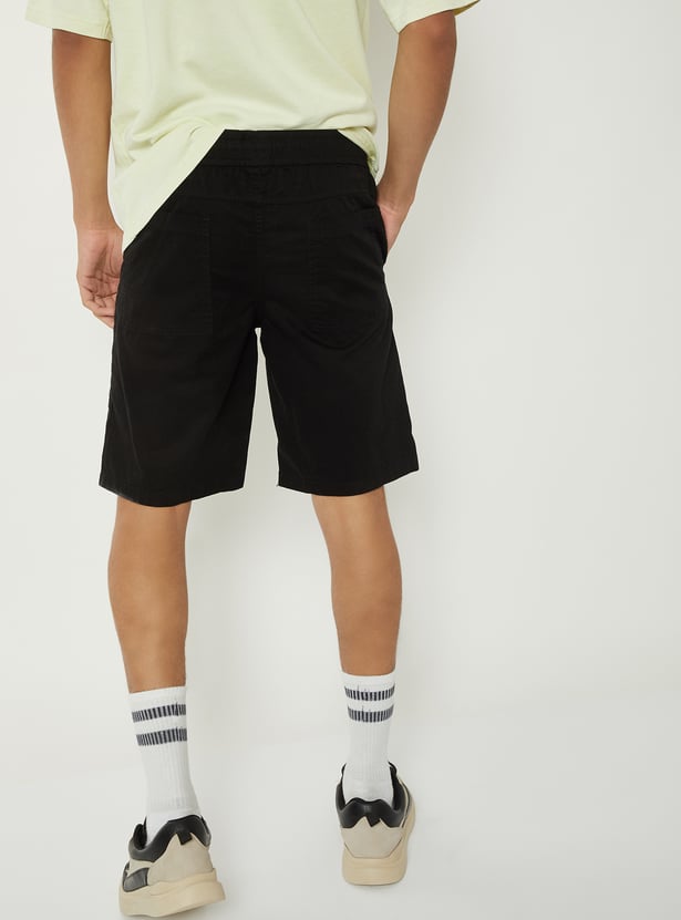 Boys Solid Shorts - Pack of 2