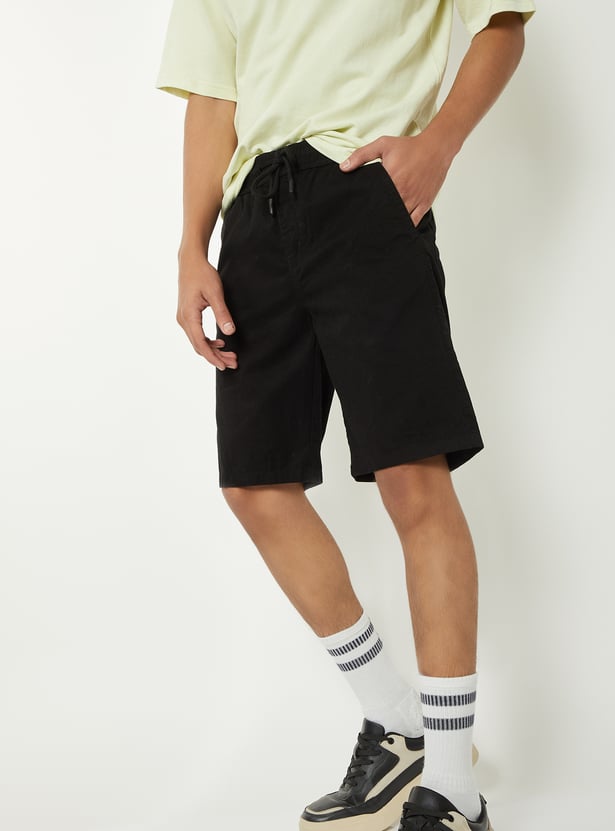 Boys Solid Shorts - Pack of 2