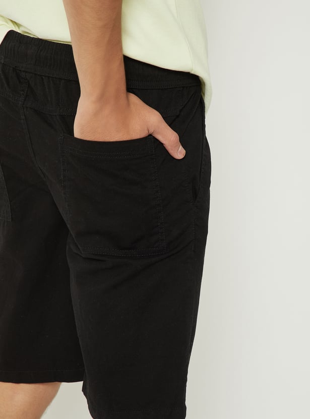 Boys Solid Shorts - Pack of 2