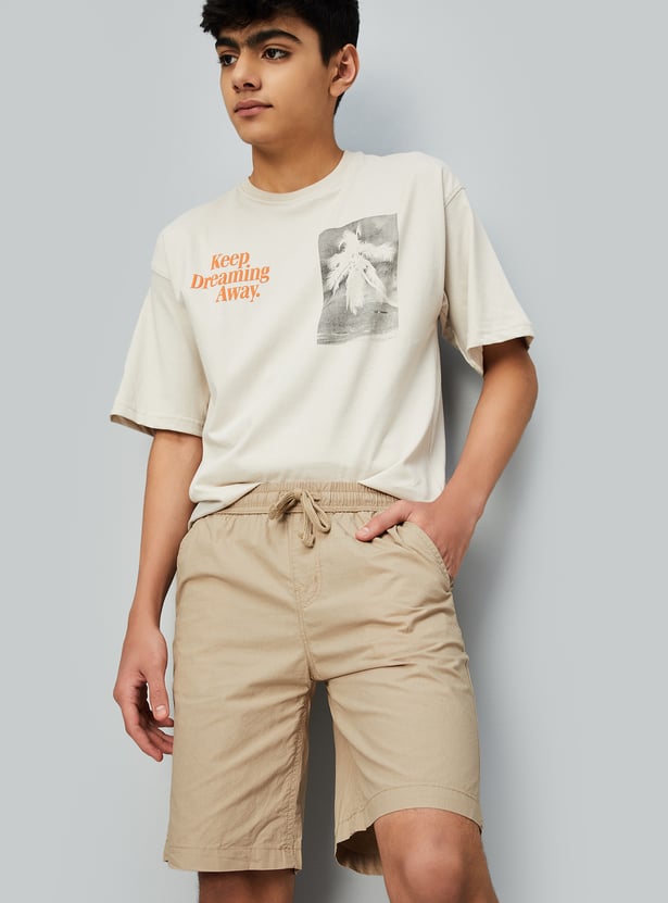 Boys Solid Shorts - Pack of 2