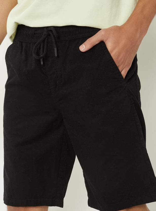 Boys Solid Shorts - Pack of 2