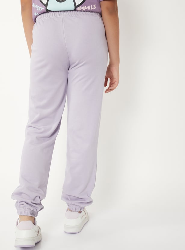 Girls Solid Joggers - Pack of 2