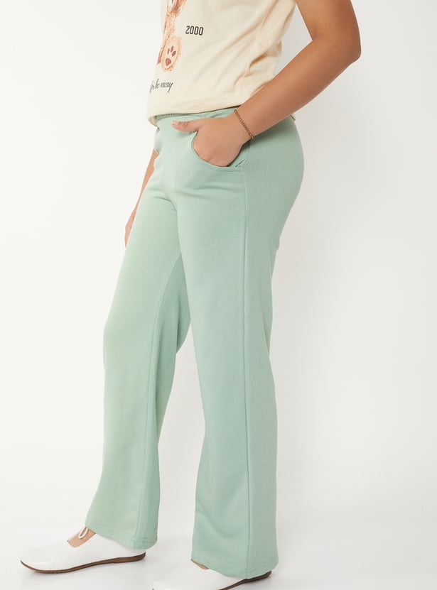 Girls Solid Track Pants - Pack of 2