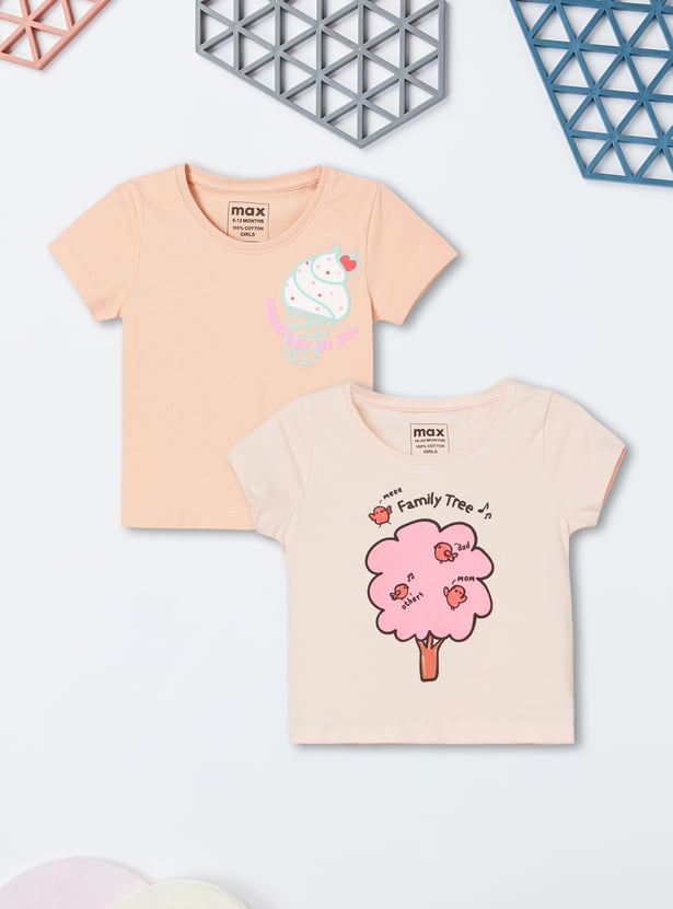 Girls Printed T-shirt - Pack of 2