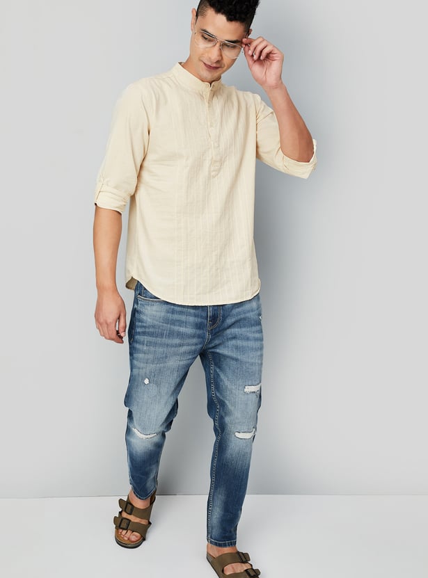 Men Pintuck Short Kurta - Pack of 2