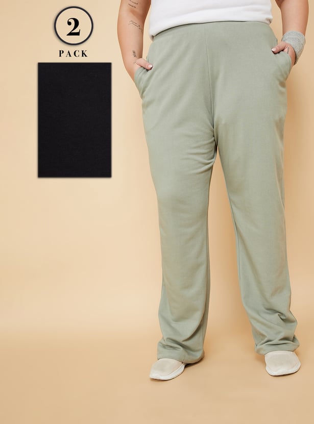 Women Solid Sports Track Pants - Pack of 2