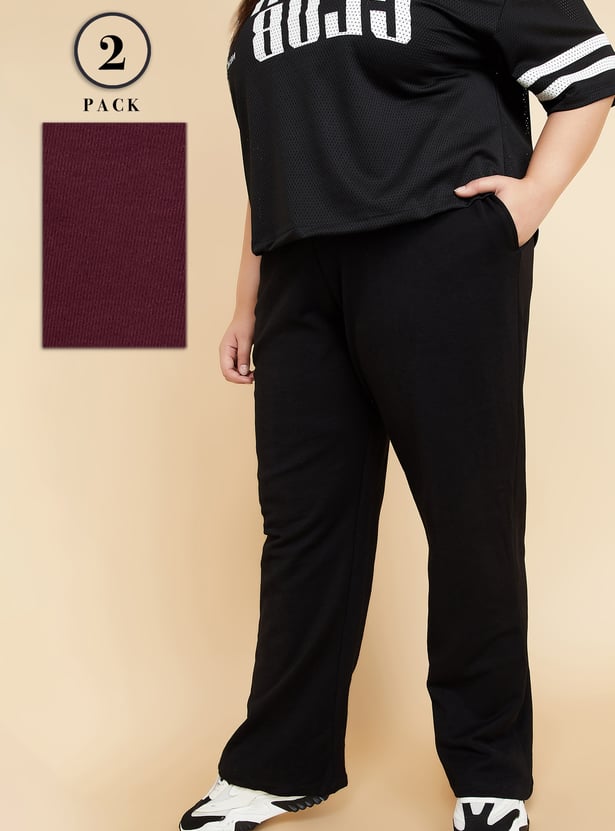 Women Solid Sports Track Pants - Pack of 2