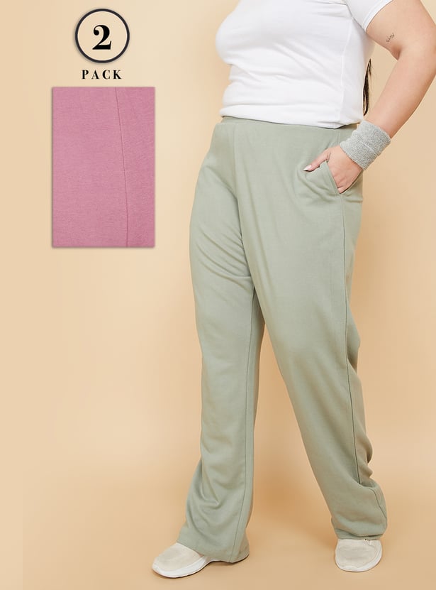 Women Solid Sports Track Pants - Pack of 2