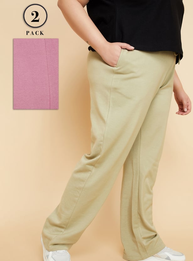 Women Solid Sports Track Pants - Pack of 2