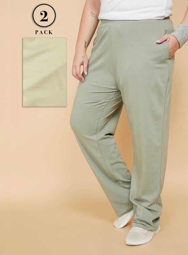 Women Solid Sports Track Pants - Pack of 2