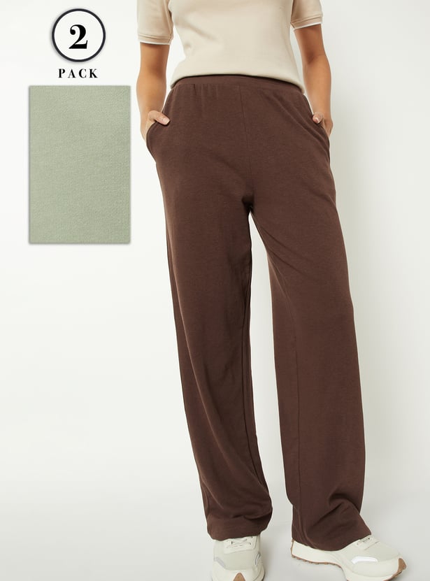 Women Solid Sports Track Pants - Pack of 2