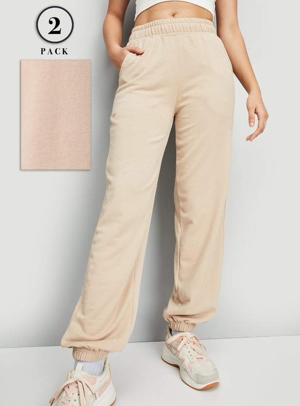 Women Solid Joggers - Pack of 2