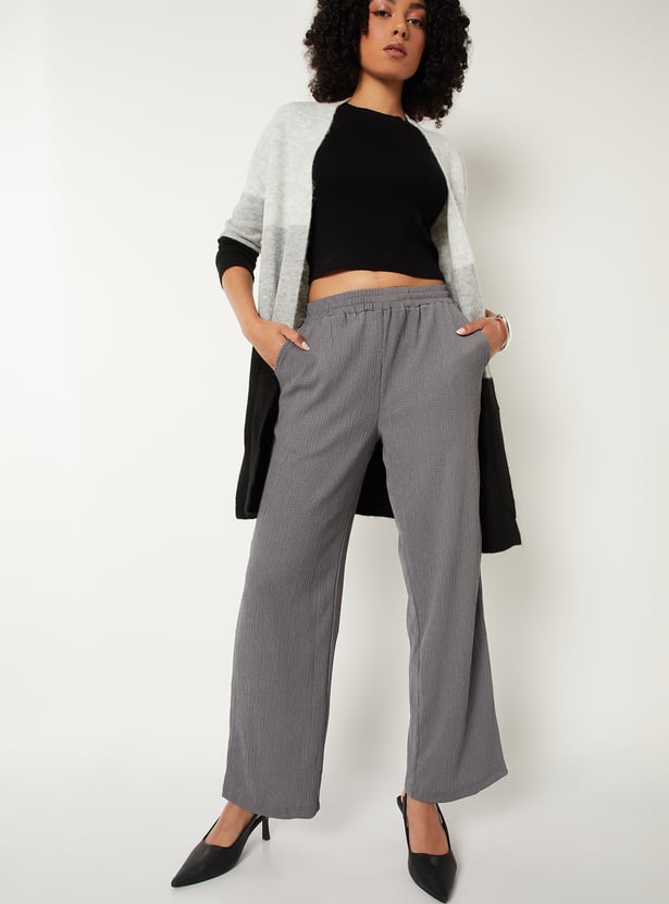 Women Textured Trousers - Pack of 2