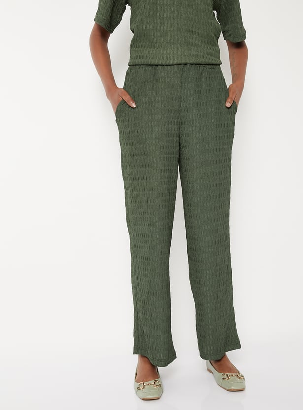 Women Textured Trousers - Pack of 2