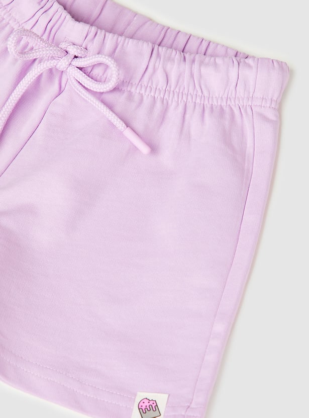 Girls Solid Shorts - Pack of 2