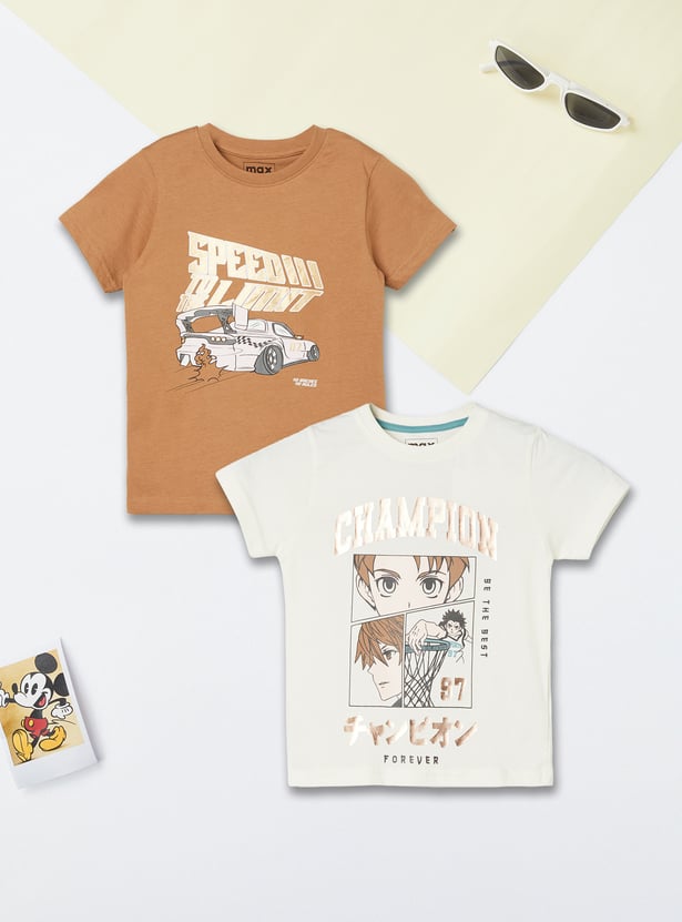 Boys Printed T-shirts - Pack of 2