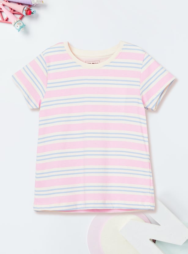 Girls Striped T-shirts - Pack of 2