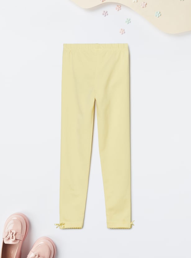 Girls Solid Leggings - Pack of 2