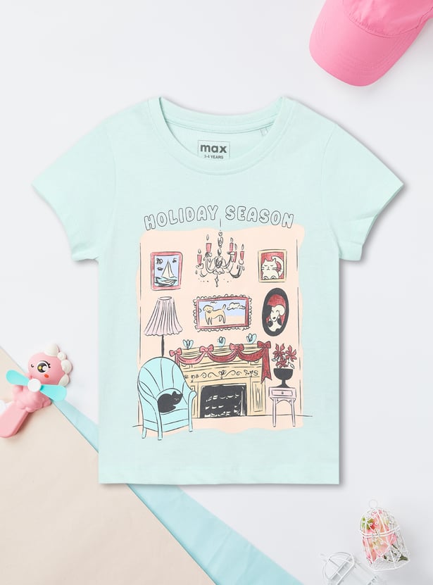 Girls Printed T-shirts - Pack of 2