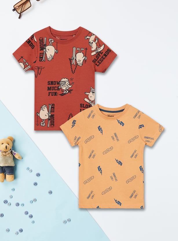 Boys Printed T-shirts - Pack of 2